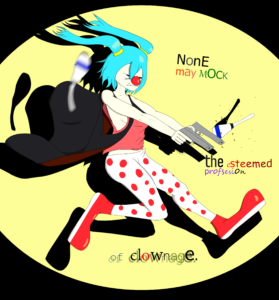 Orcsune is a clown.