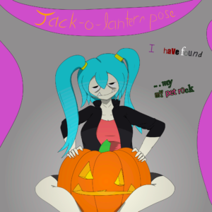 Orcsune partakes in the jack-o-lantern challenge.