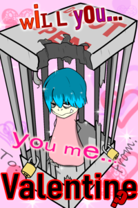 Orcsune standing in a damaged cage.